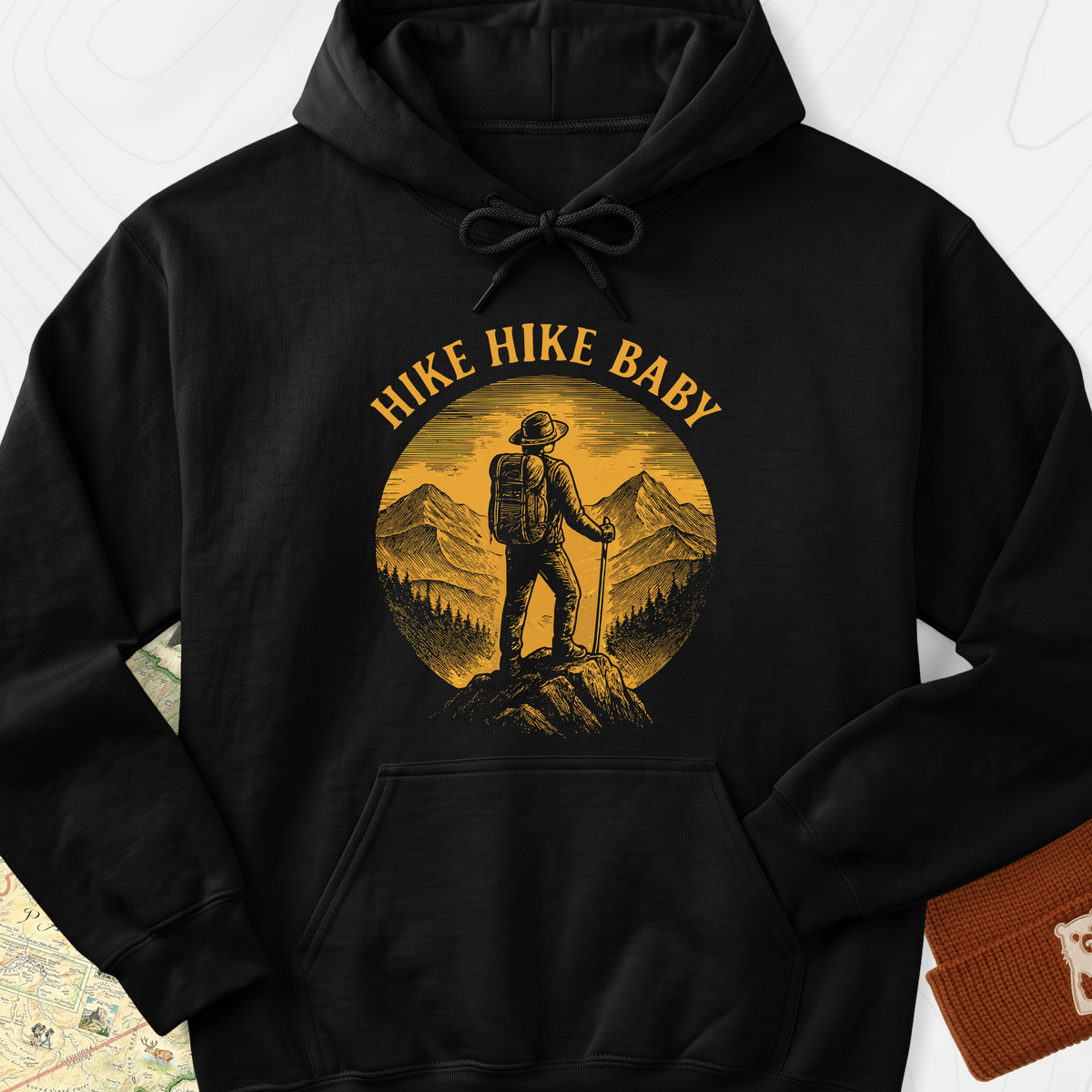 Hike Hike Baby Hoodie - Black