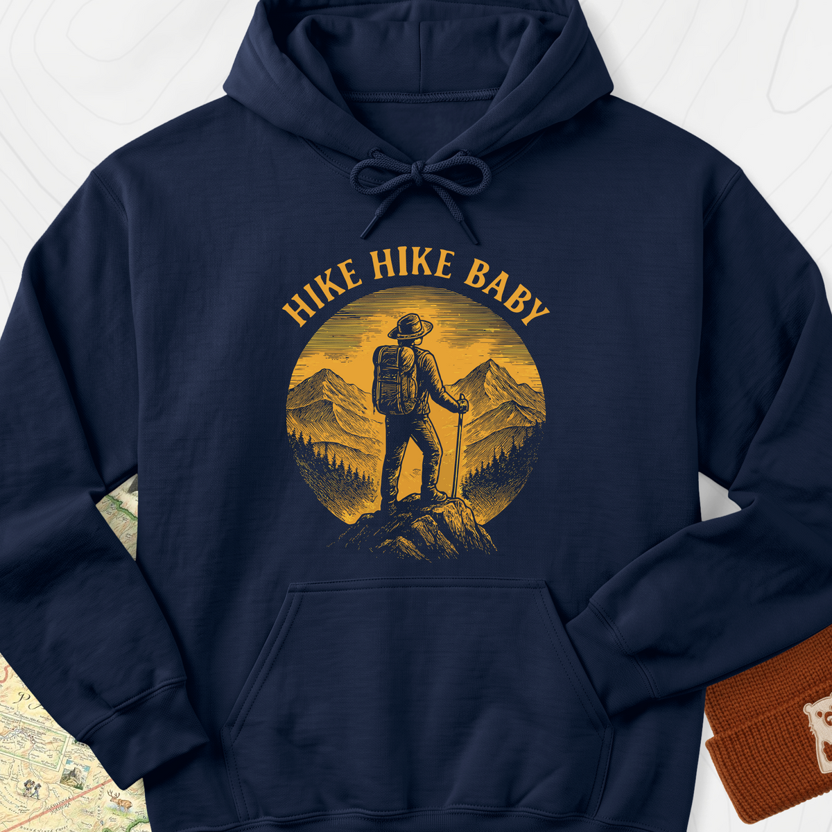 Hike Hike Baby Hoodie - Navy