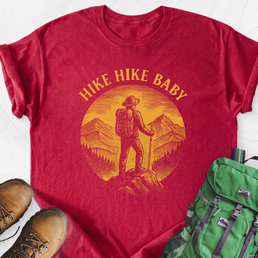 Hike Hike Baby Heather Red front print lightweight T-shirt