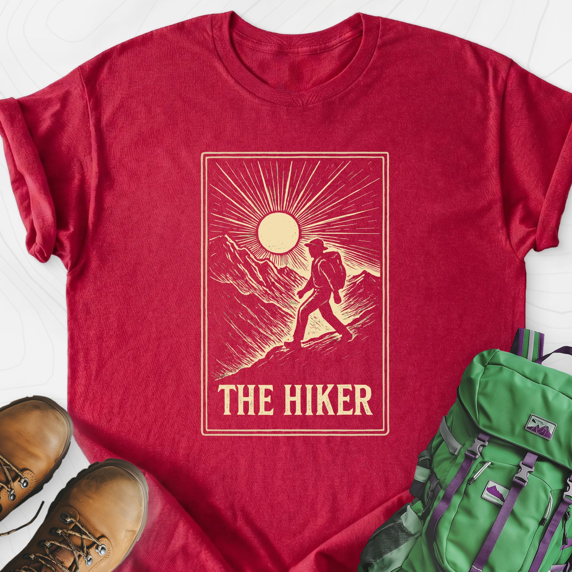 The Hiker Heather Red front print lightweight T-shirt
