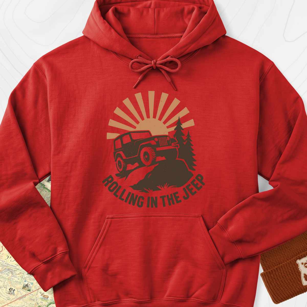 Rolling in the Jeep Hoodie - Red