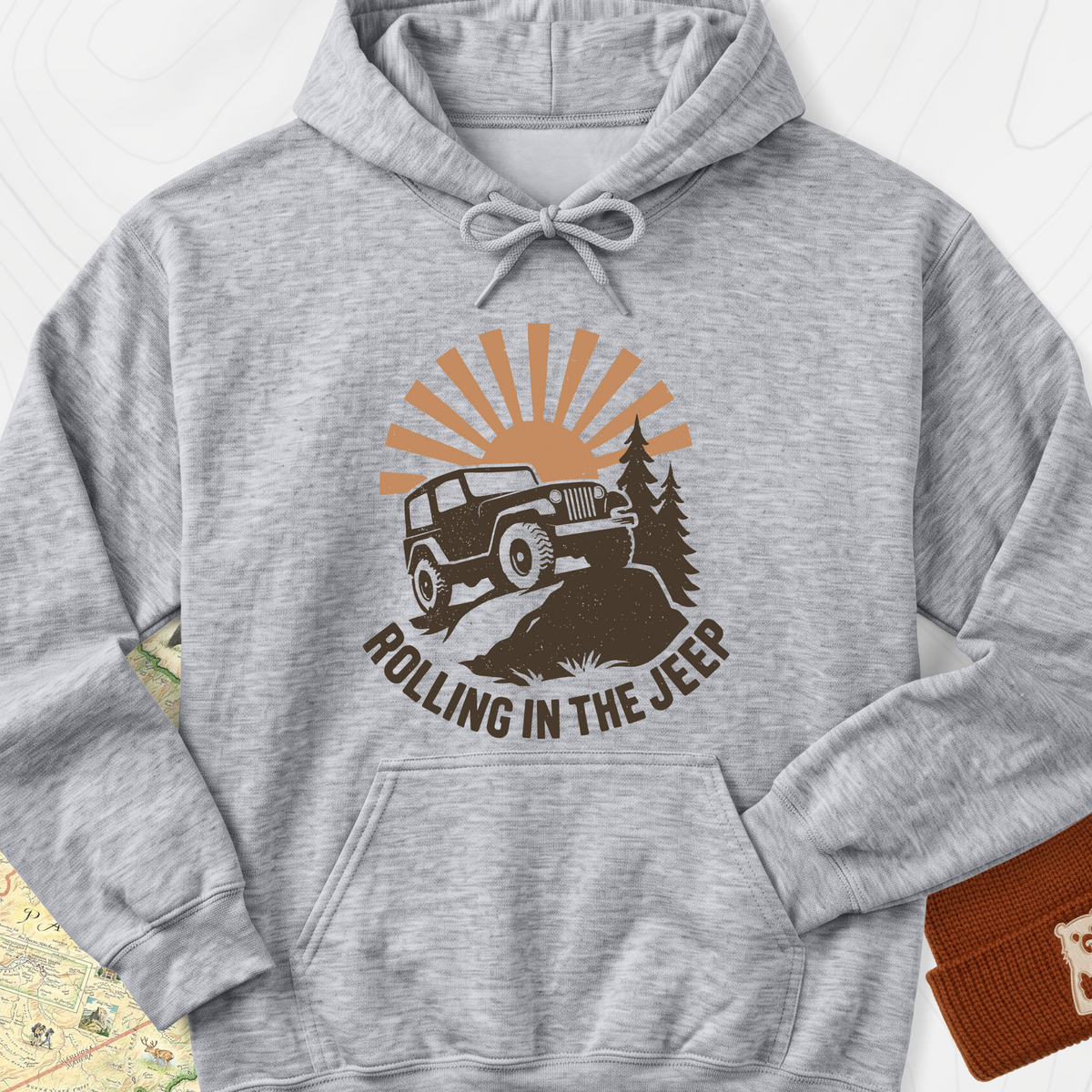 Rolling in the Jeep Hoodie - Sport Grey
