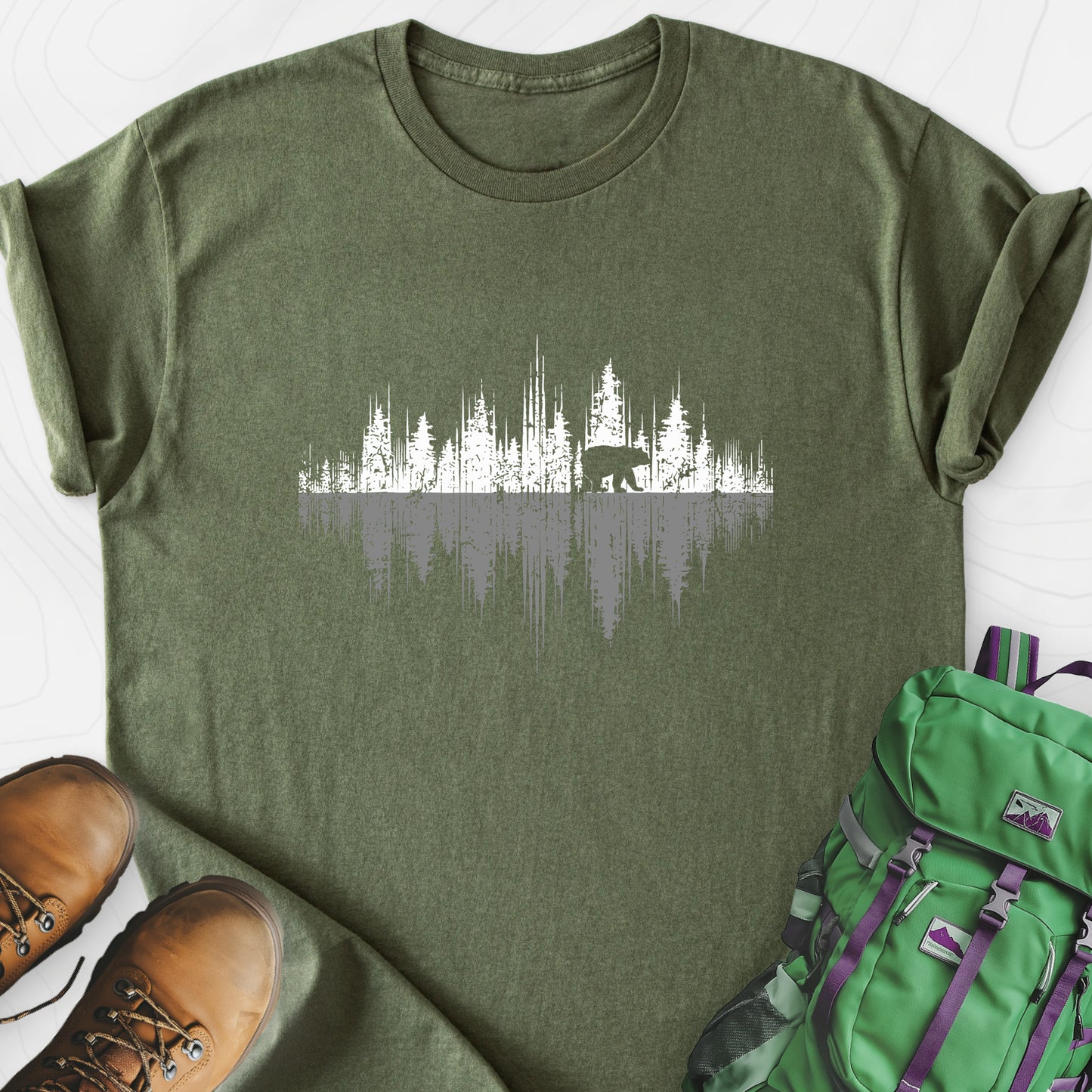 The Perfect Reflection Military Green front print lightweight T-shirt
