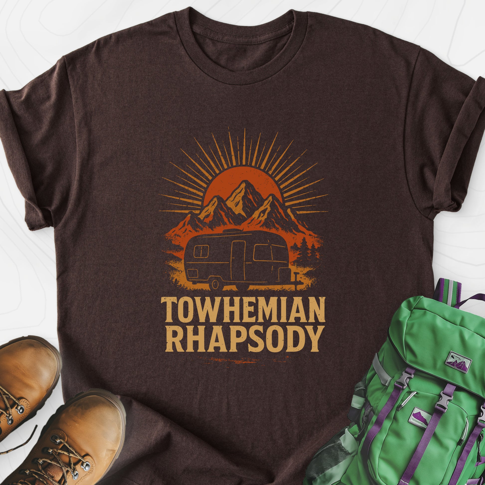 Towhemian Rhapsody Dark Chocolate front print lightweight T-shirt