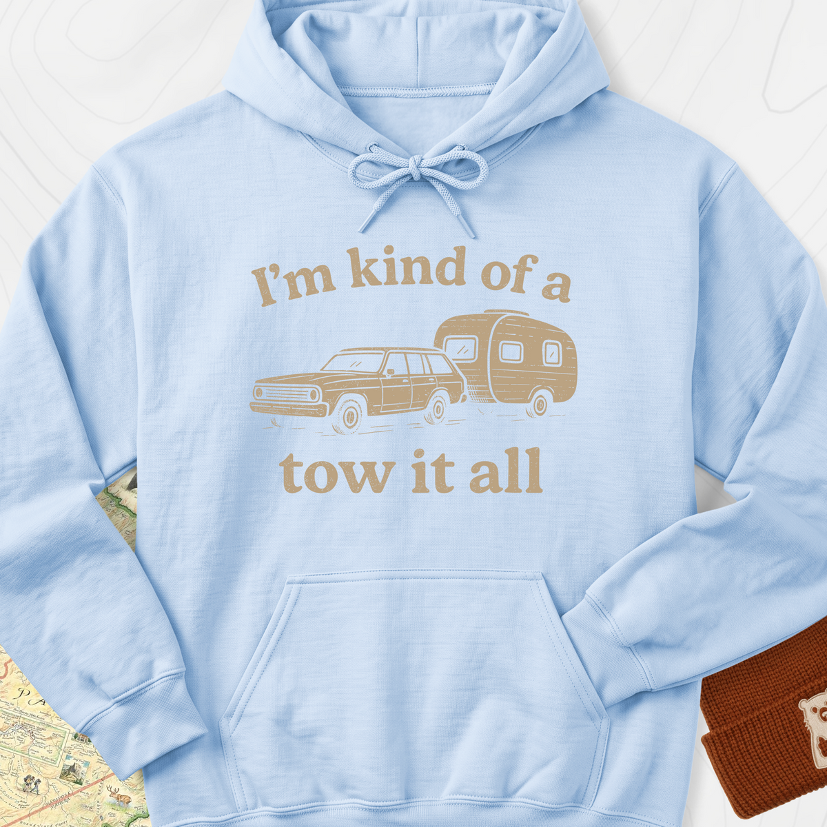 I'm Kind of a Tow It All Hoodie - Light Blue