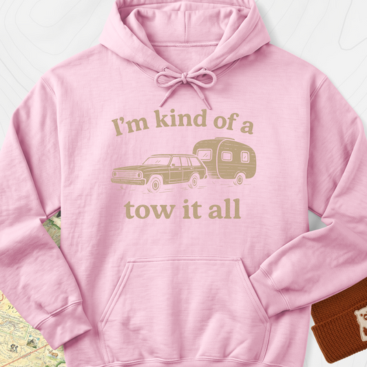 I'm Kind of a Tow It All Hoodie - Light Pink