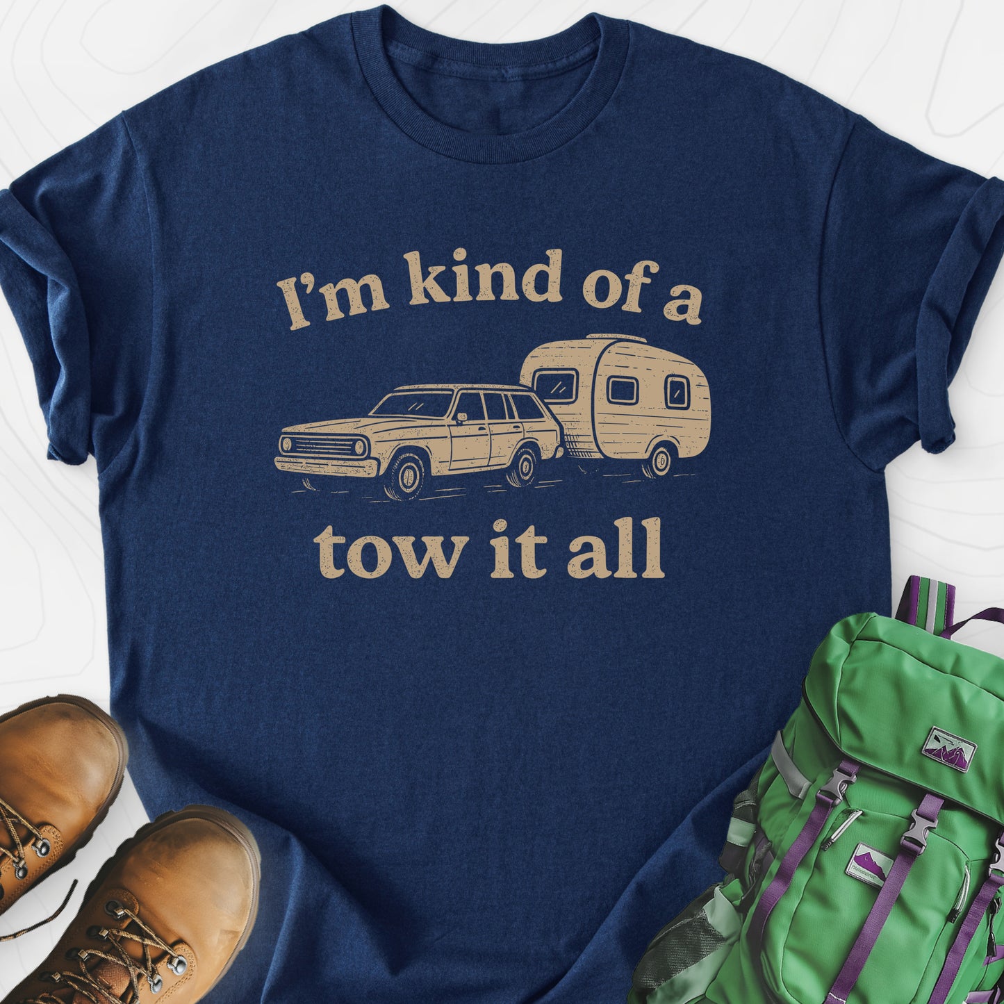 I'm Kind of a Tow It All Navy front print lightweight T-shirt