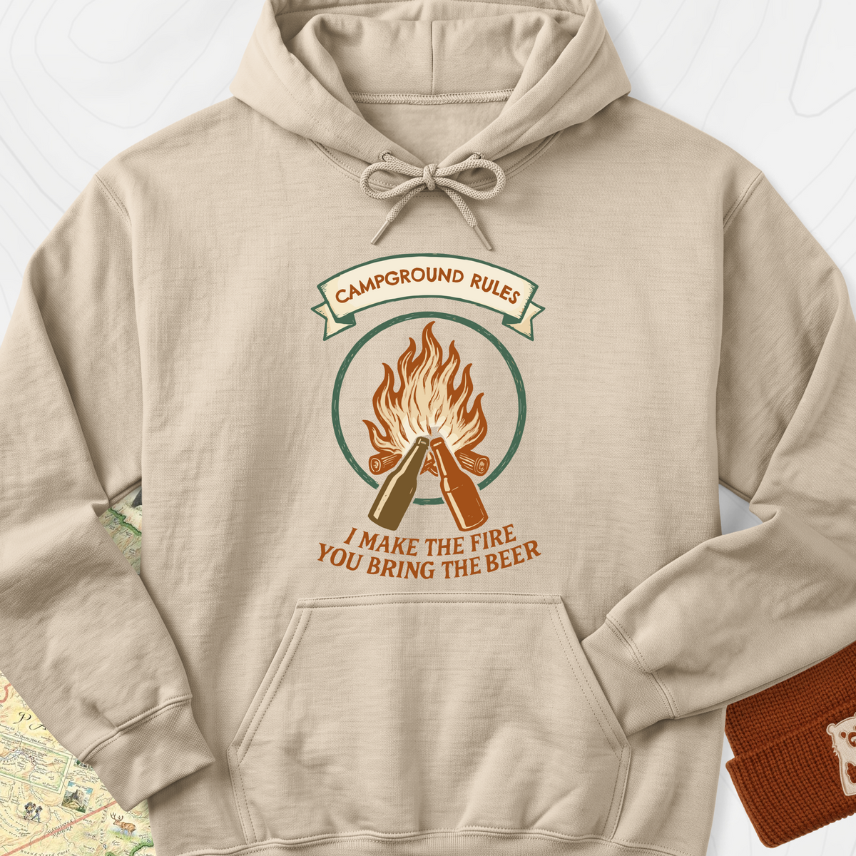 Campground Rules Hoodie - Sand