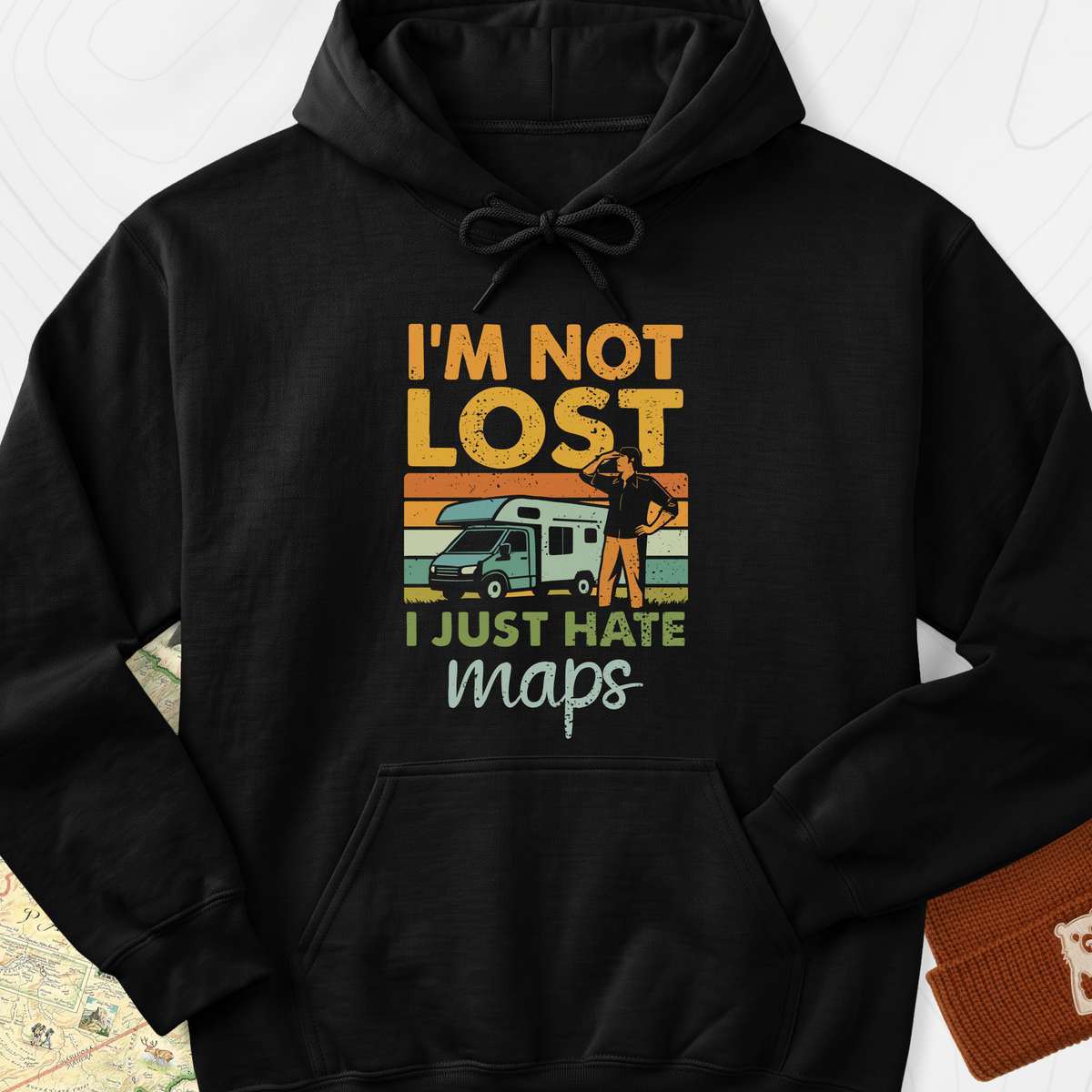 I’m Not Lost Hoodie - Black