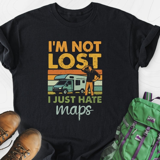 I’m Not Lost Black front print lightweight T-shirt
