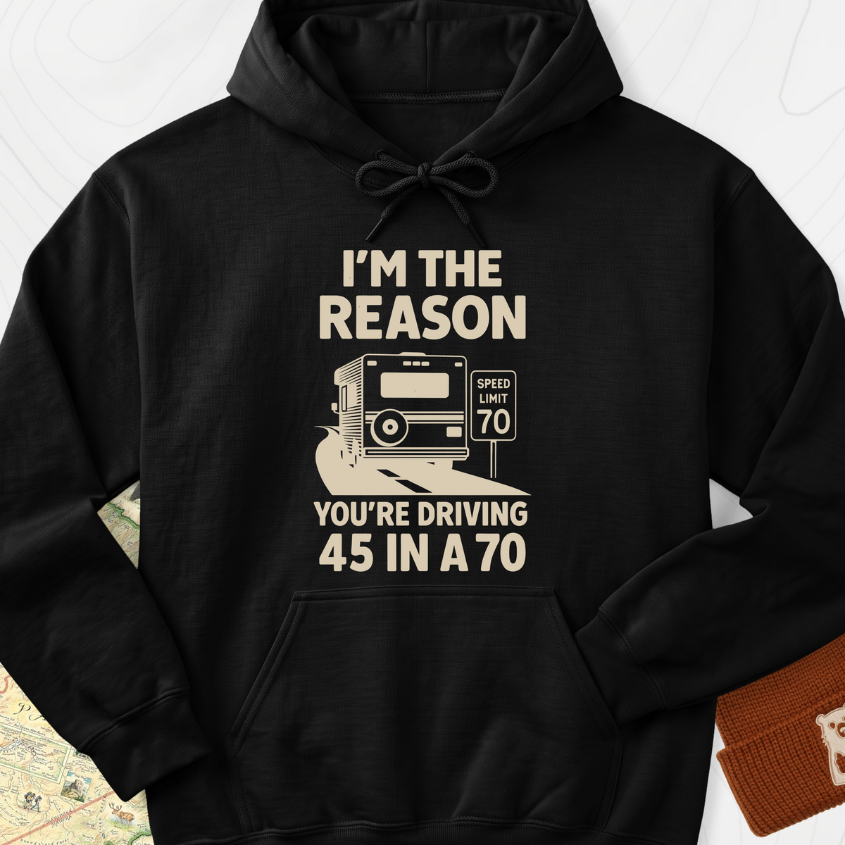 Driving 45 in a 70 Hoodie - Black