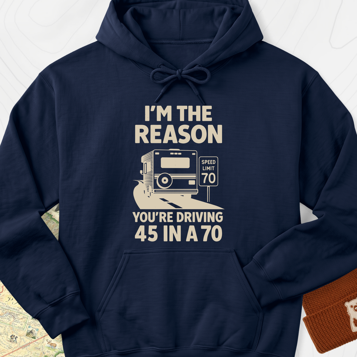Driving 45 in a 70 Hoodie - Navy