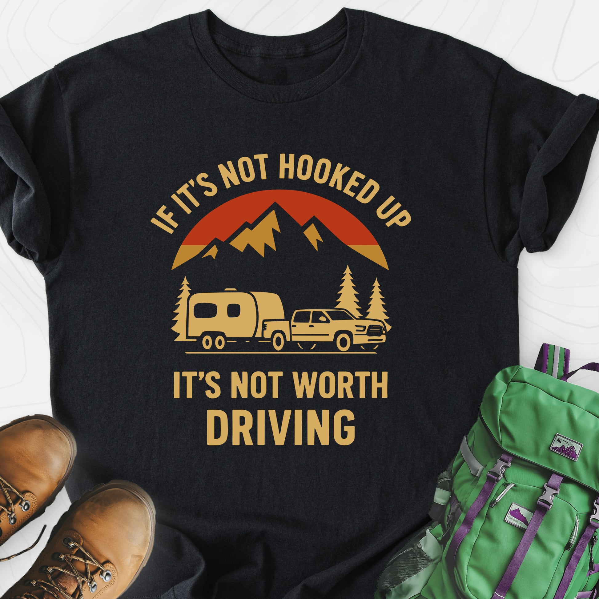 If It’s Not Hooked Up Black front print lightweight T-shirt
