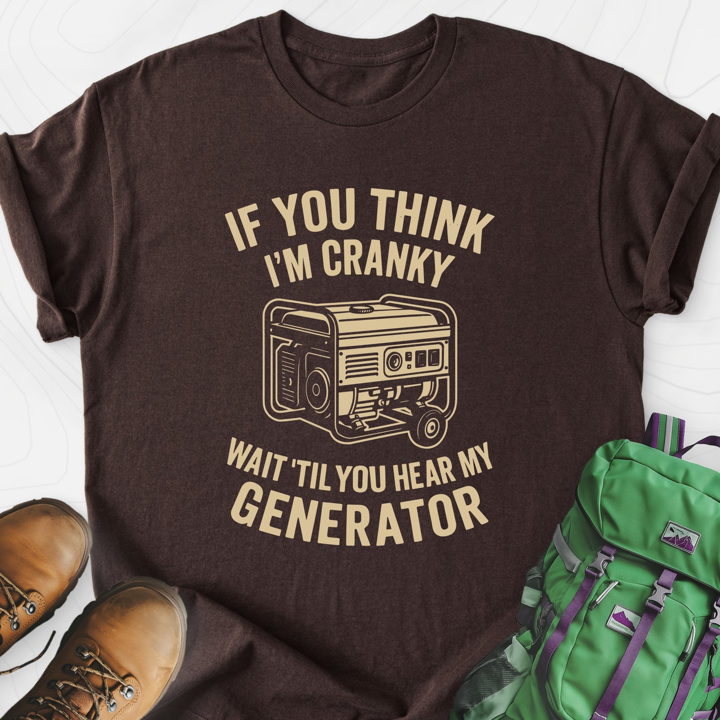 If You Think I’m Cranky Dark Chocolate front print lightweight T-shirt
