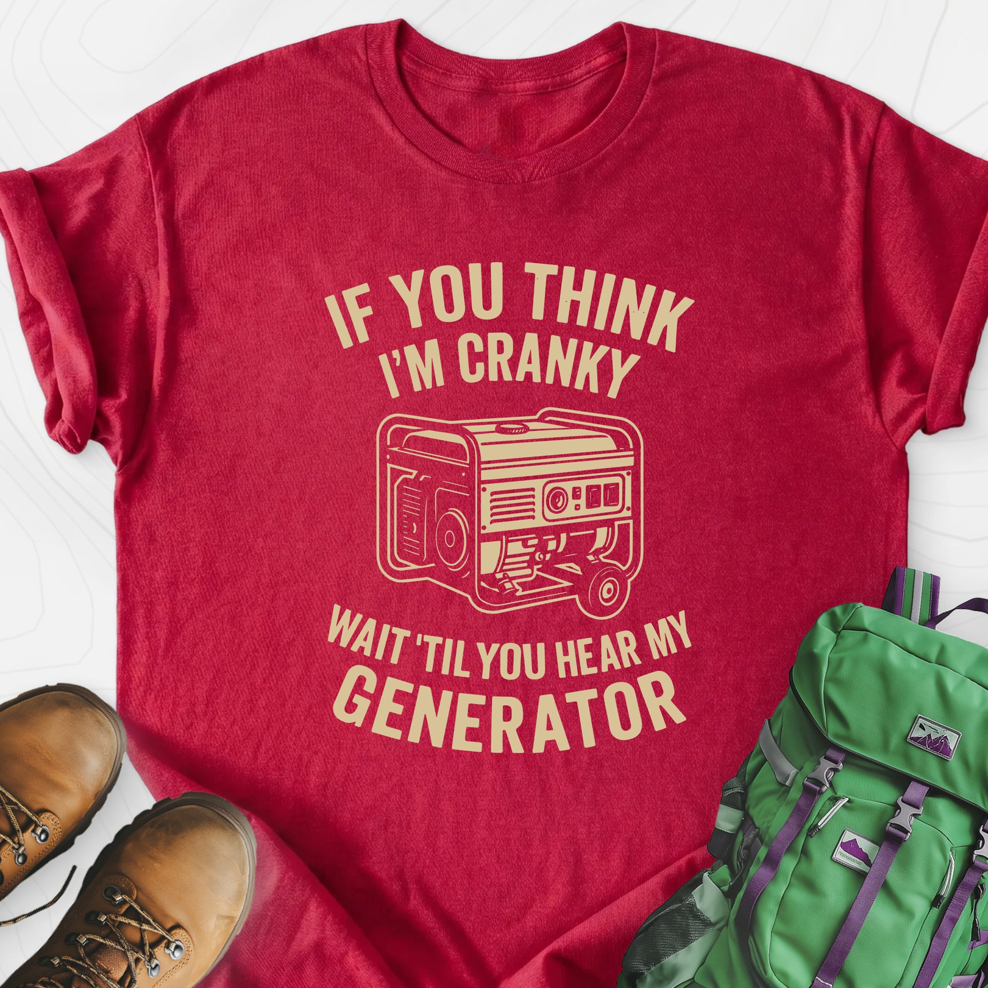 If You Think I’m Cranky Heather Red front print lightweight T-shirt