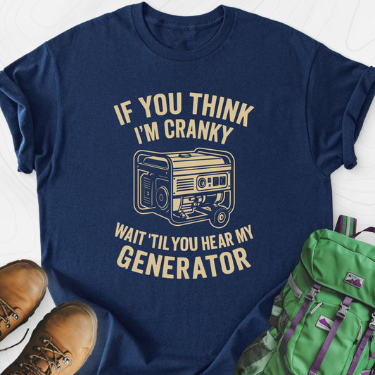 If You Think I’m Cranky Navy front print lightweight T-shirt