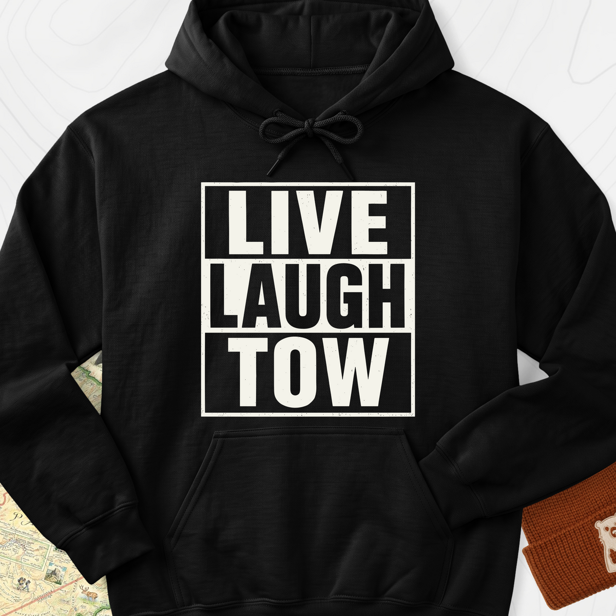 Live. Laugh. Tow. Hoodie - Black