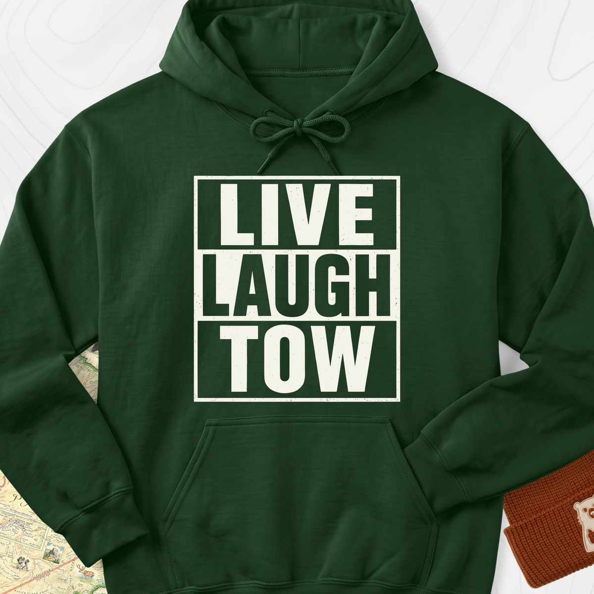 Live. Laugh. Tow. Hoodie - Forest Green