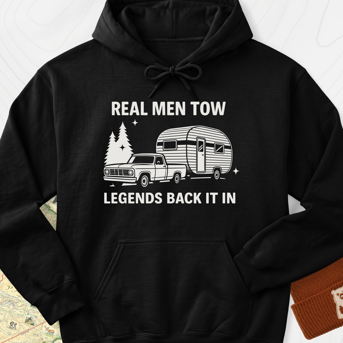 Real Men Tow Hoodie - Black
