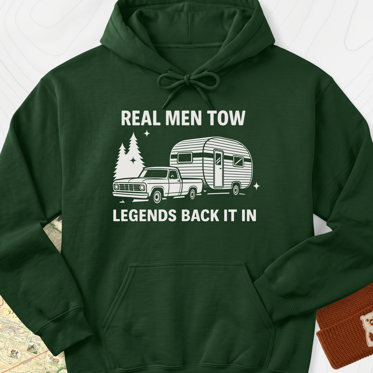 Real Men Tow Hoodie - Forest Green