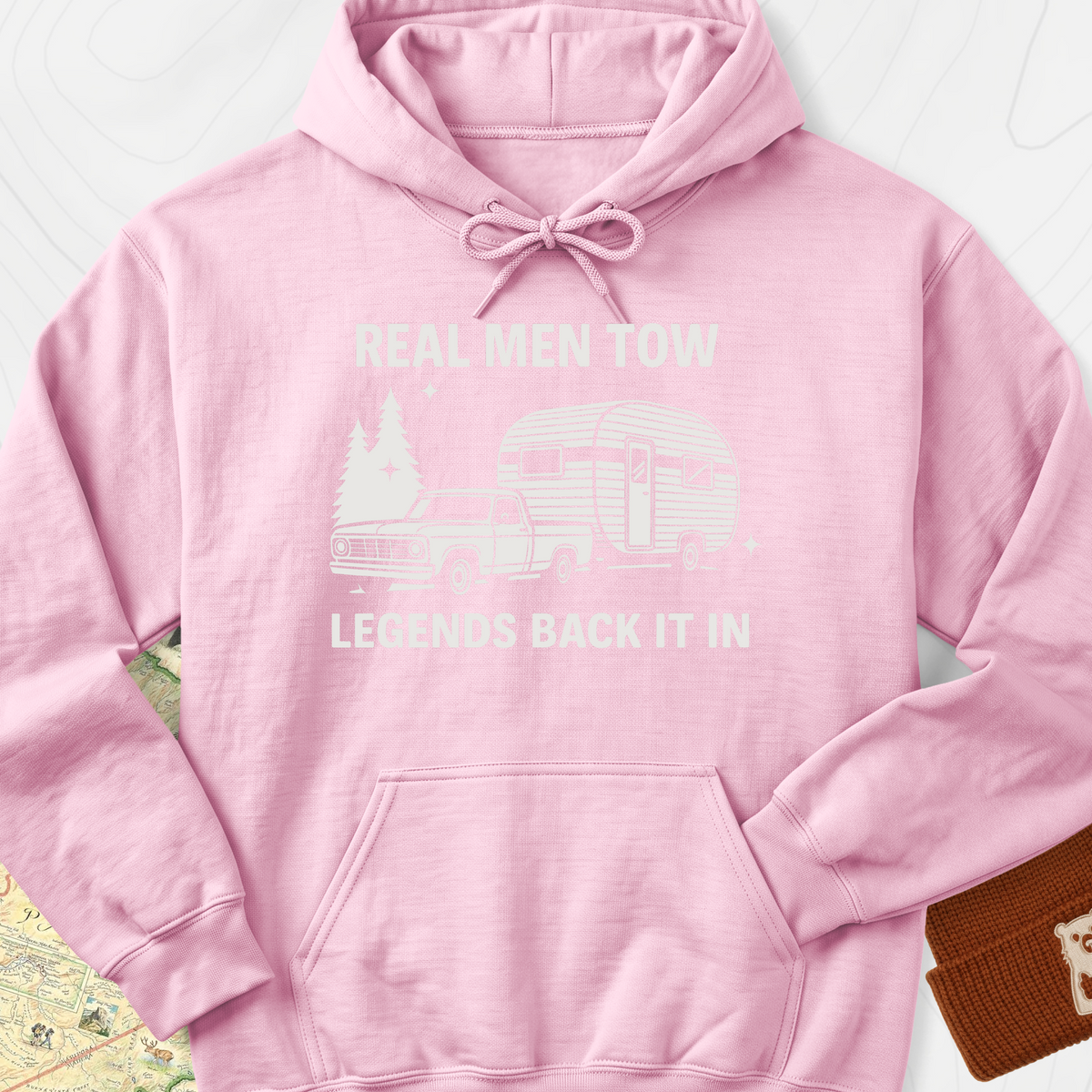 Real Men Tow Hoodie - Light Pink