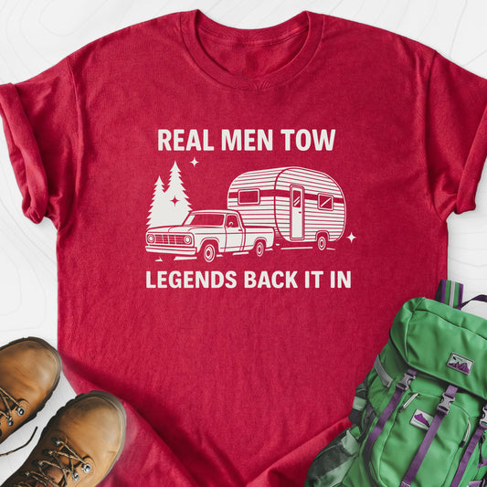 Real Men Tow Heather Red front print lightweight T-shirt
