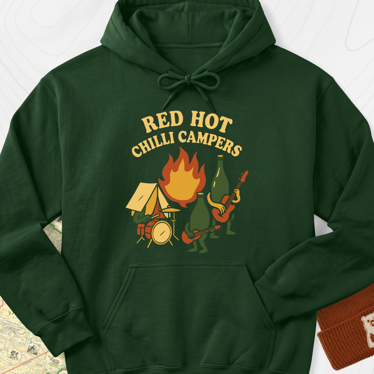 Red Hot Chilli Campers Hoodie - Forest Green