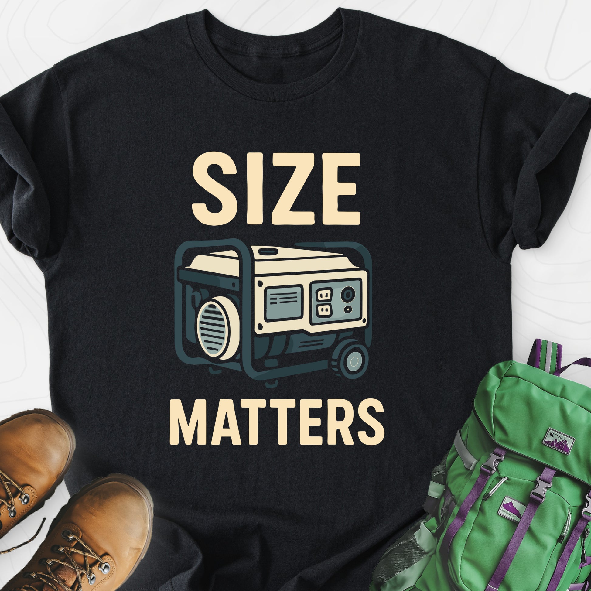 Generator Size Matters Black front print lightweight T-shirt