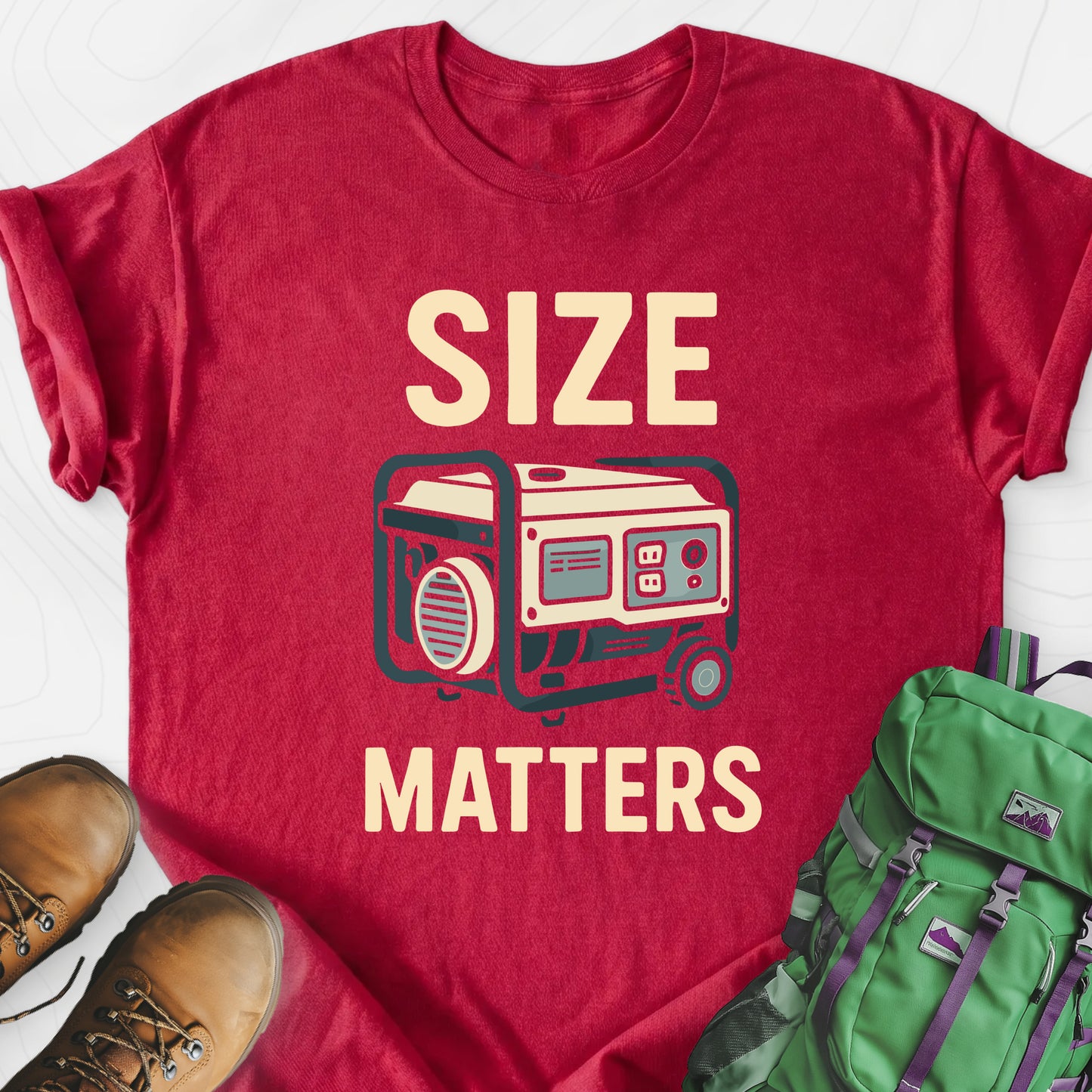Generator Size Matters Heather Red front print lightweight T-shirt