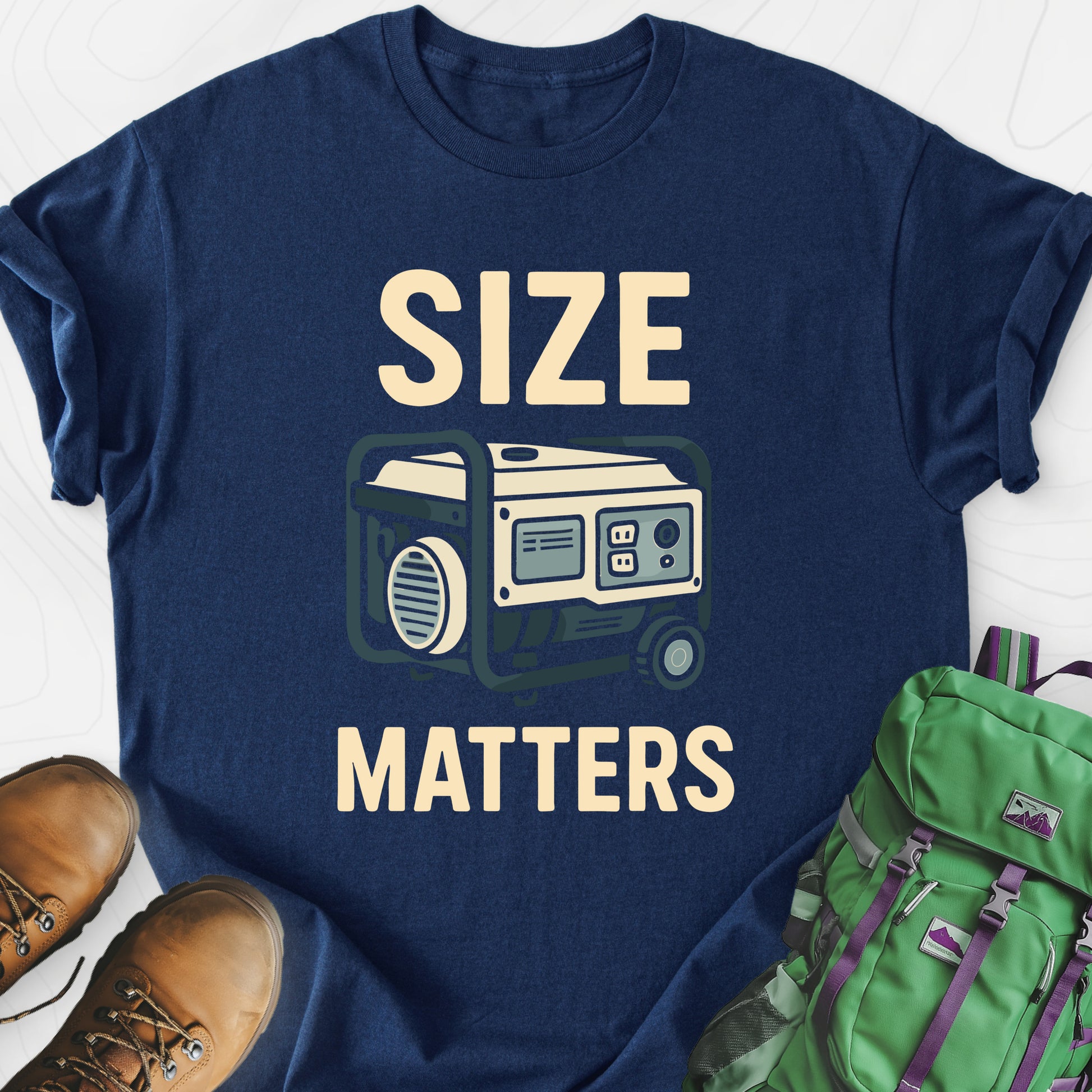 Generator Size Matters Navy front print lightweight T-shirt