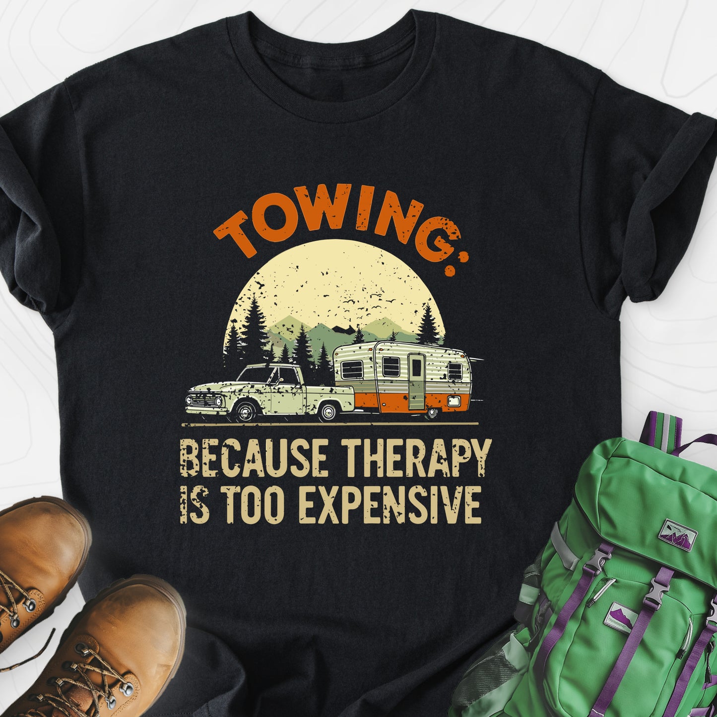 Therapy is Too Expensive Black front print lightweight T-shirt