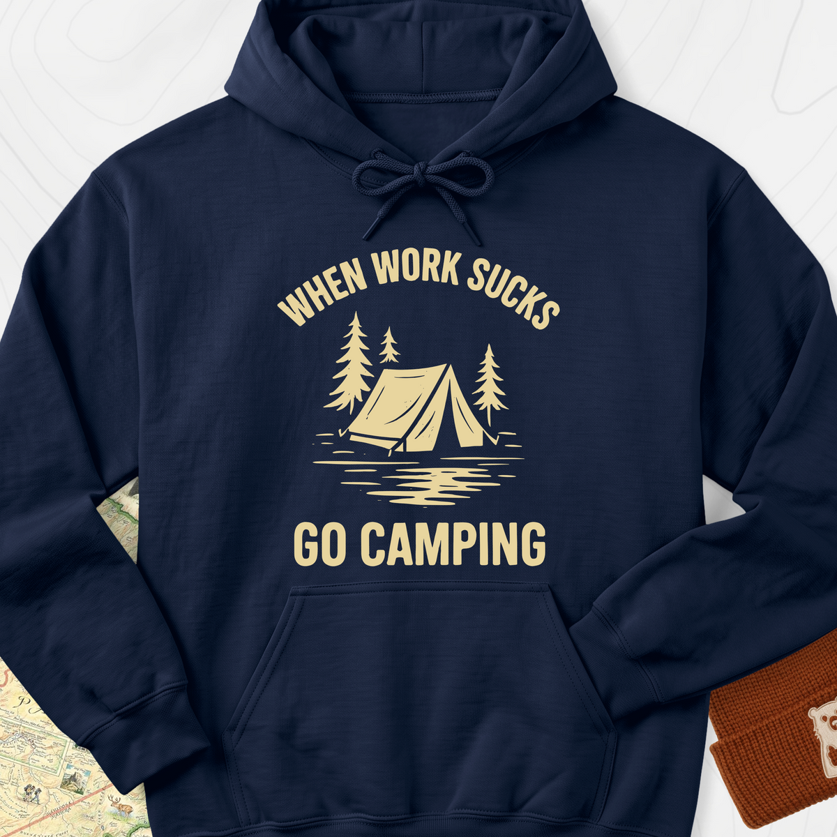When Work Sucks Go Camping Hoodie - Navy