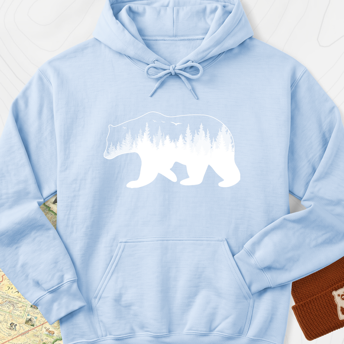 Bear Hoodie - Light Blue