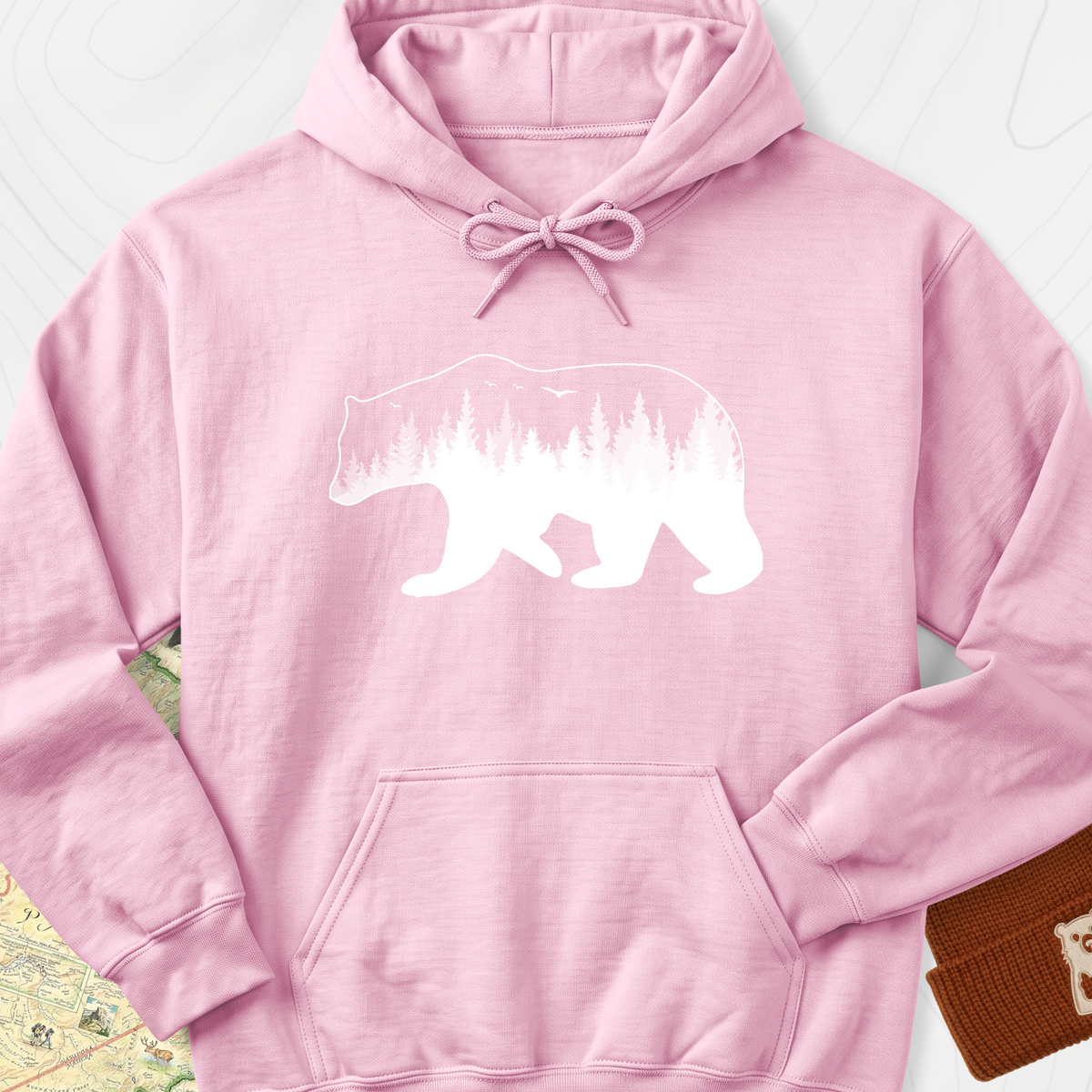Bear Hoodie - Light Pink