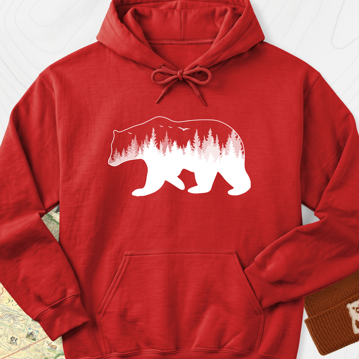 Bear Hoodie - Red