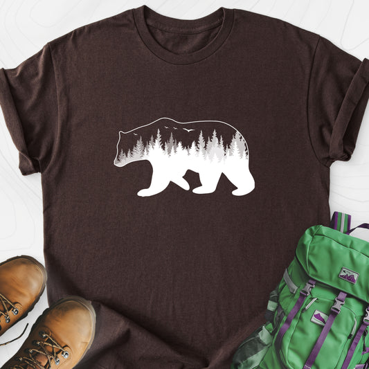 Bear Dark Chocolate front print lightweight T-shirt