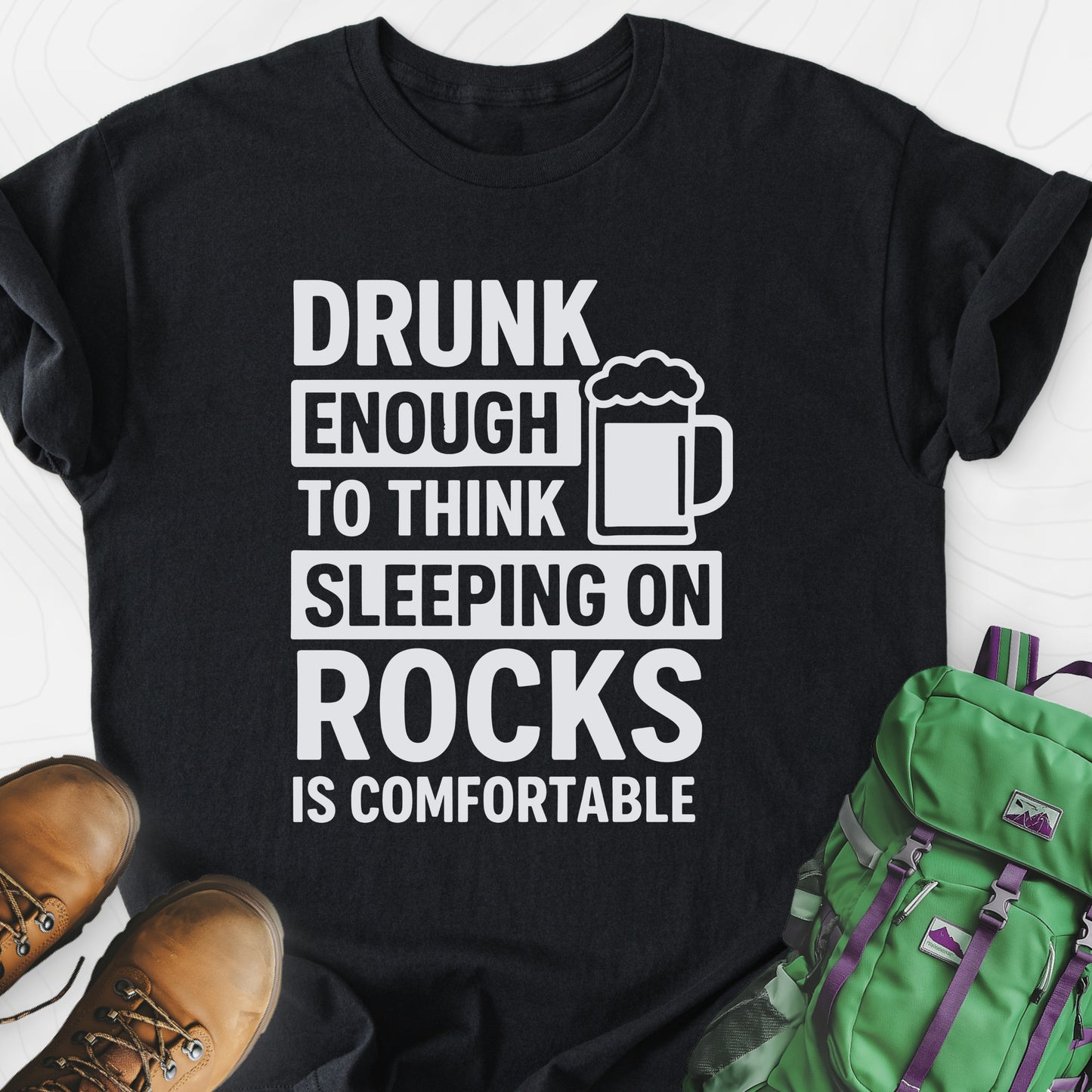 Drunk Enough Black front print lightweight T-shirt
