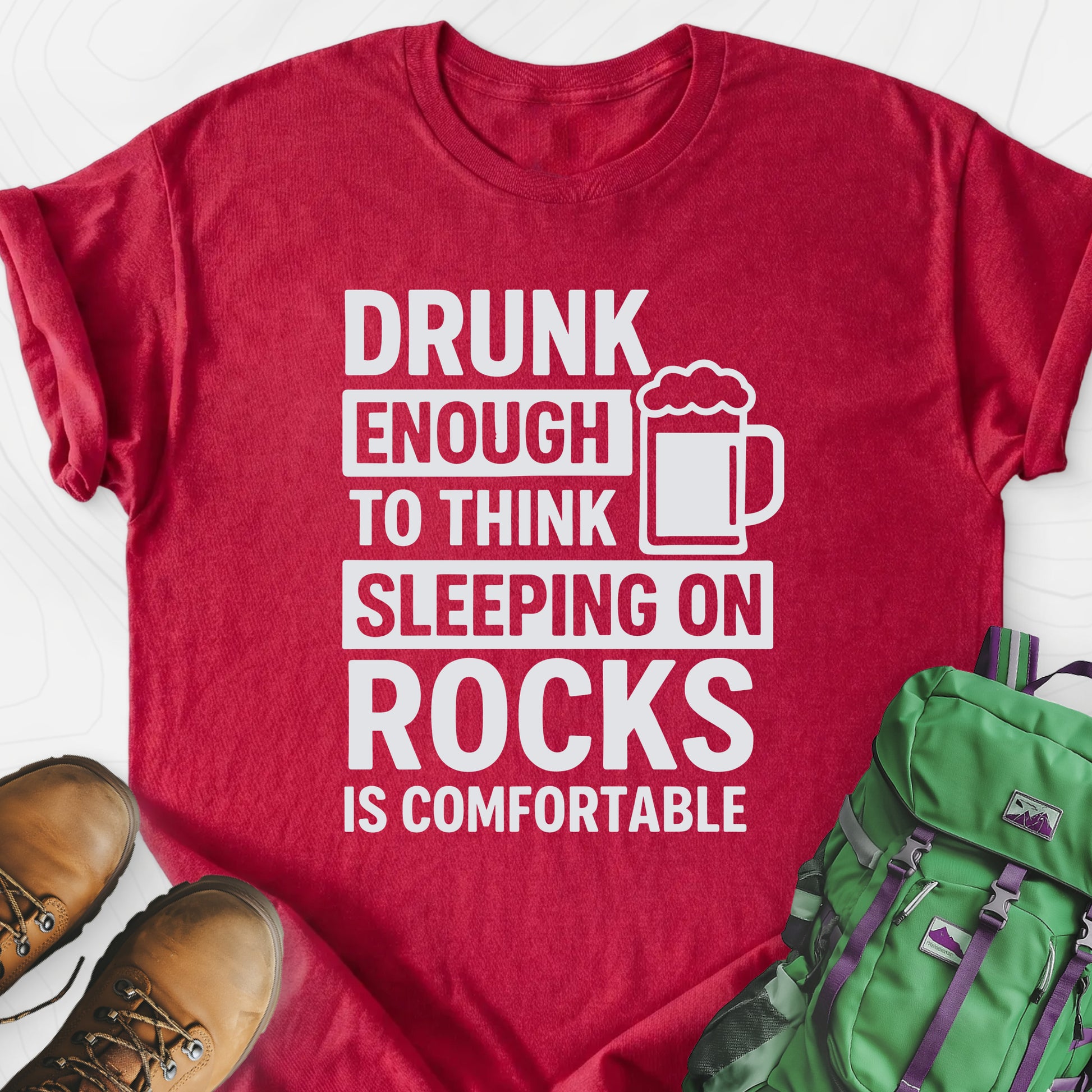 Drunk Enough Heather Red front print lightweight T-shirt