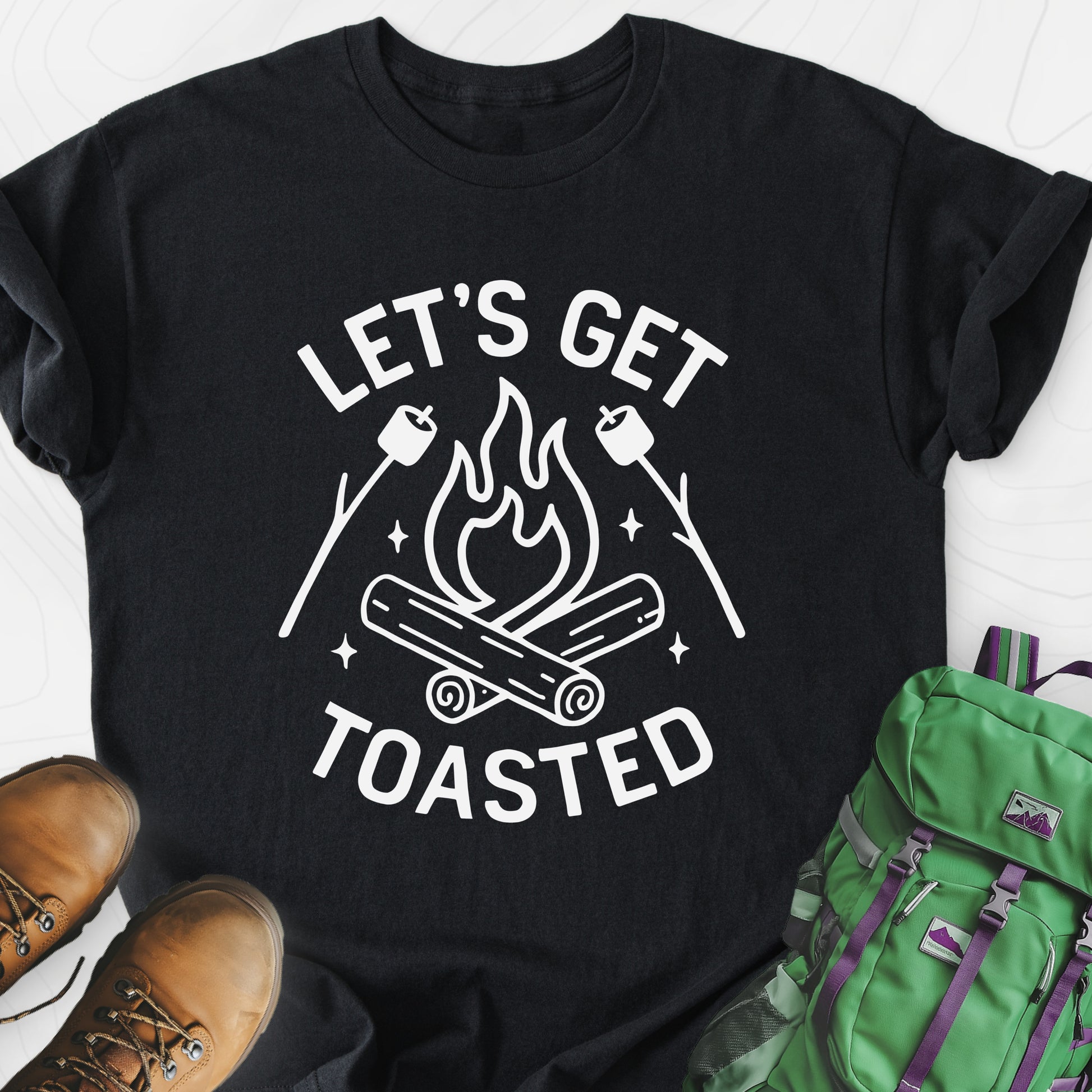 Let’s Get Toasted Black front print lightweight T-shirt