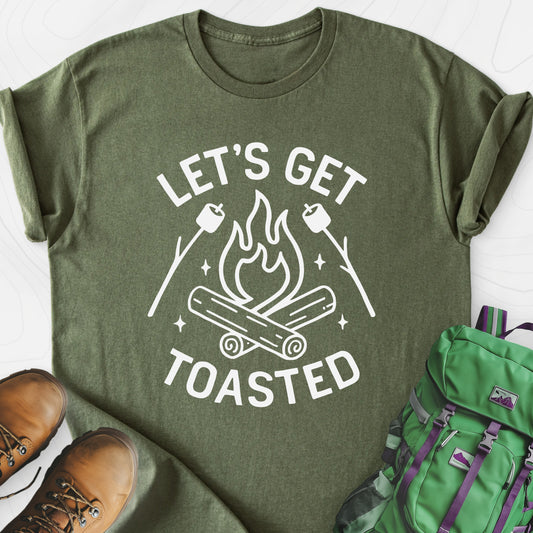Let’s Get Toasted Military Green front print lightweight T-shirt