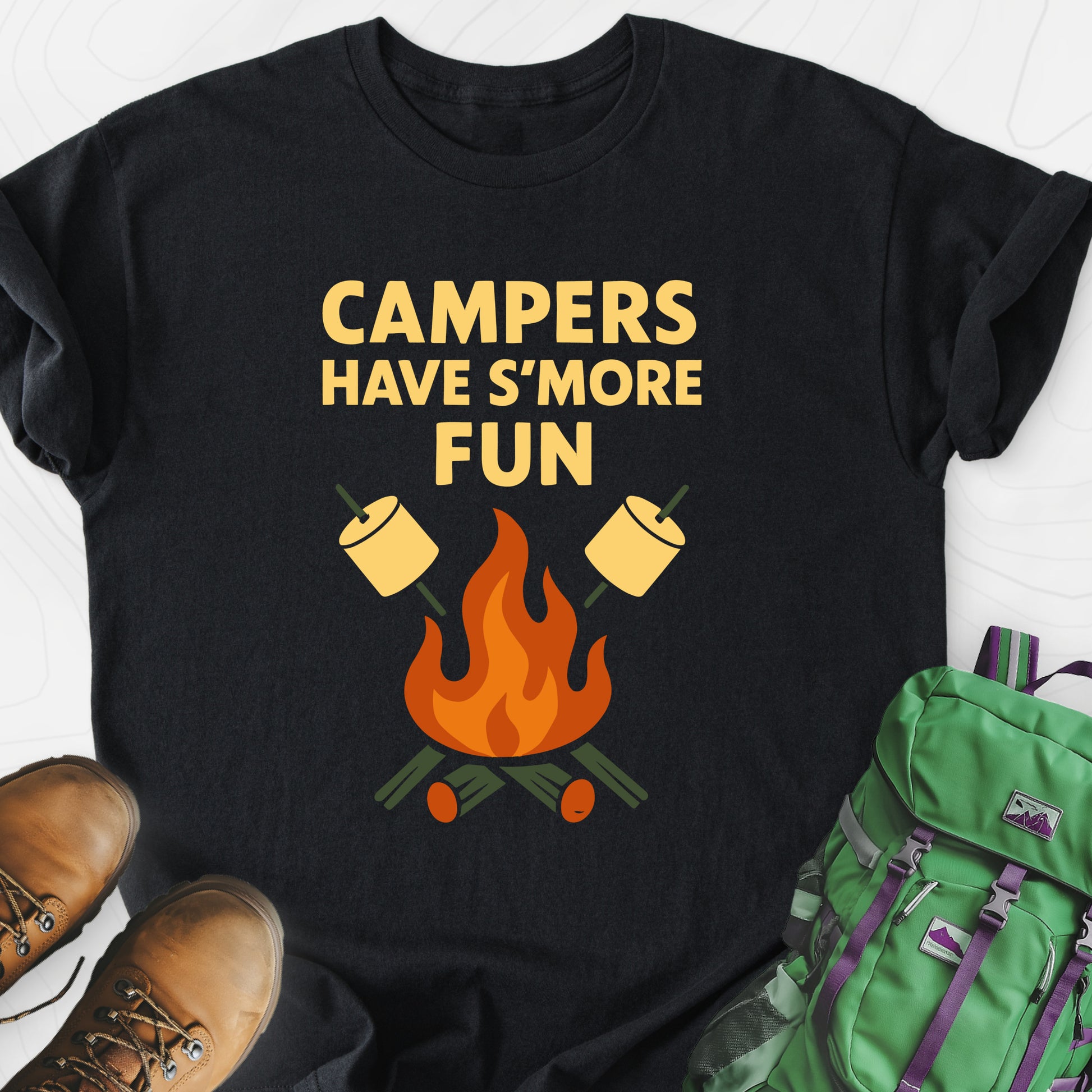 S’more Fun Black front print lightweight T-shirt