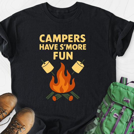 S’more Fun Black front print lightweight T-shirt