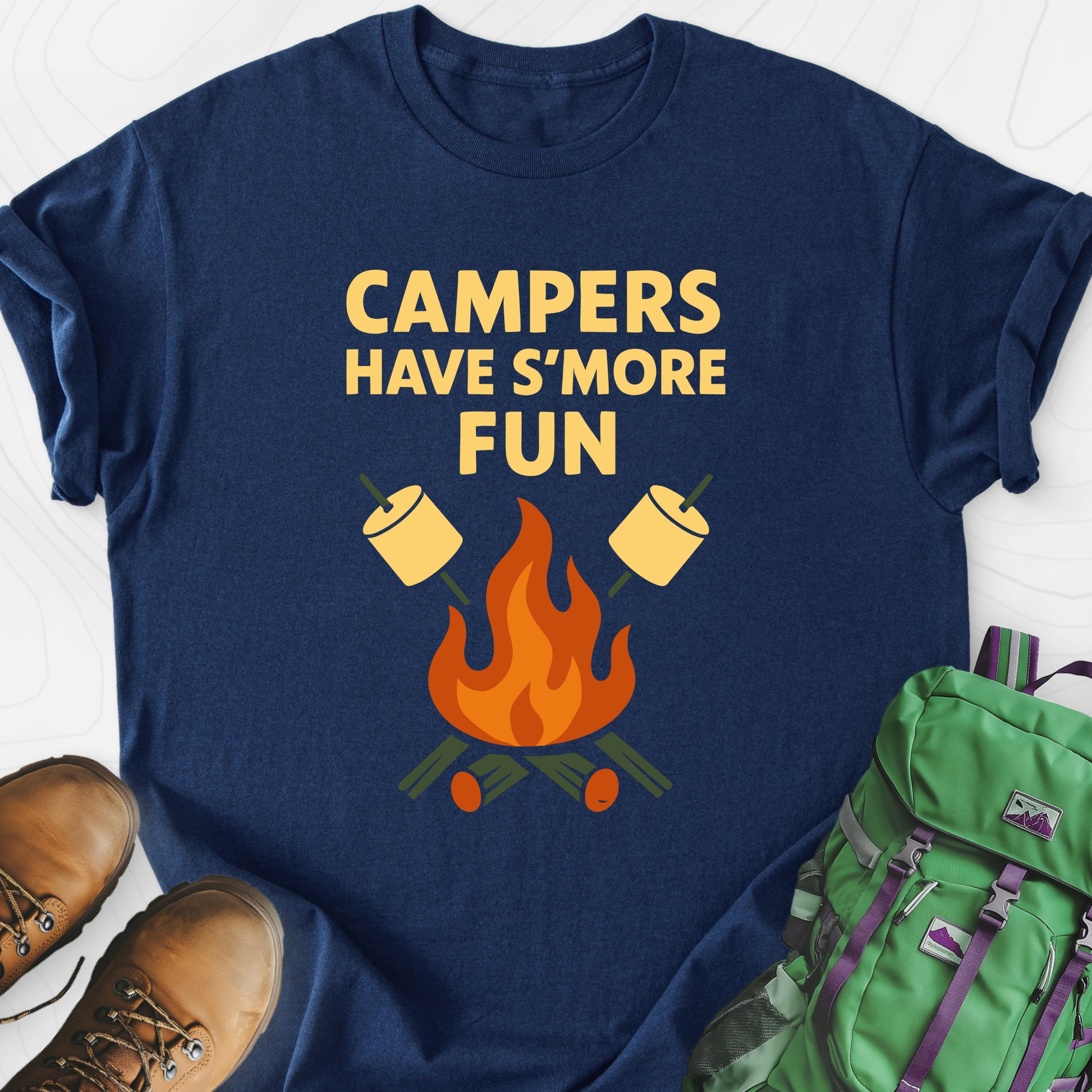 S’more Fun Navy front print lightweight T-shirt