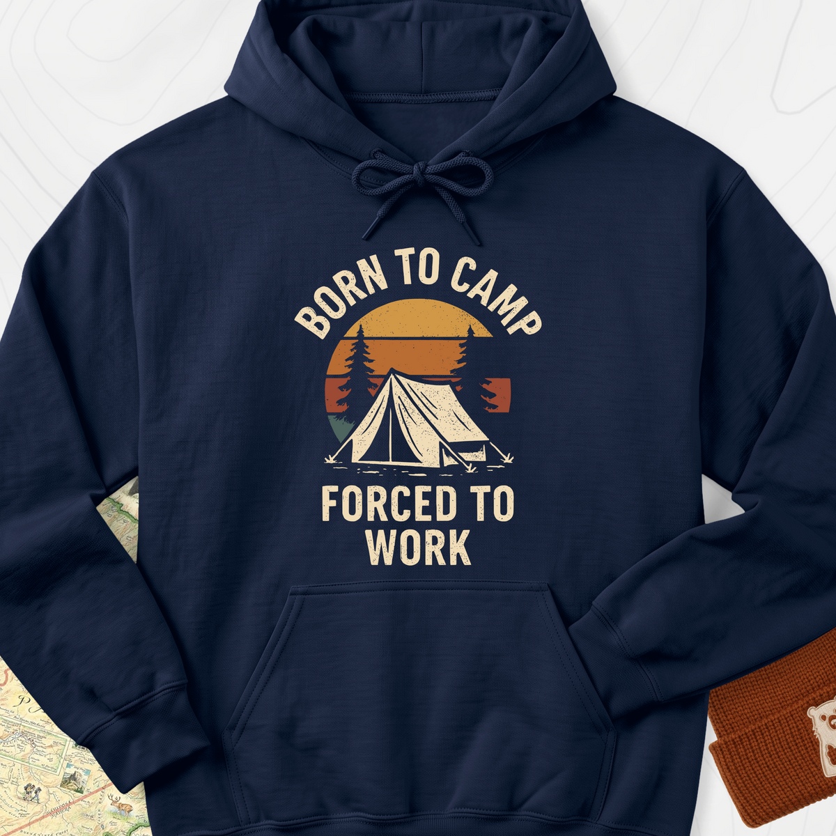 Born to Camp Hoodie - Navy