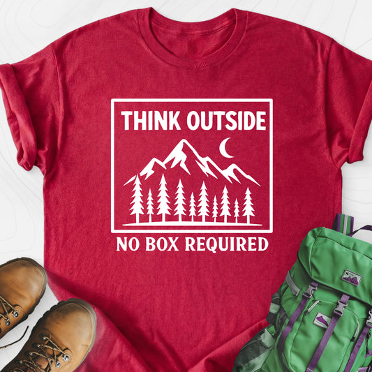 Think Outside Heather Red front print lightweight T-shirt