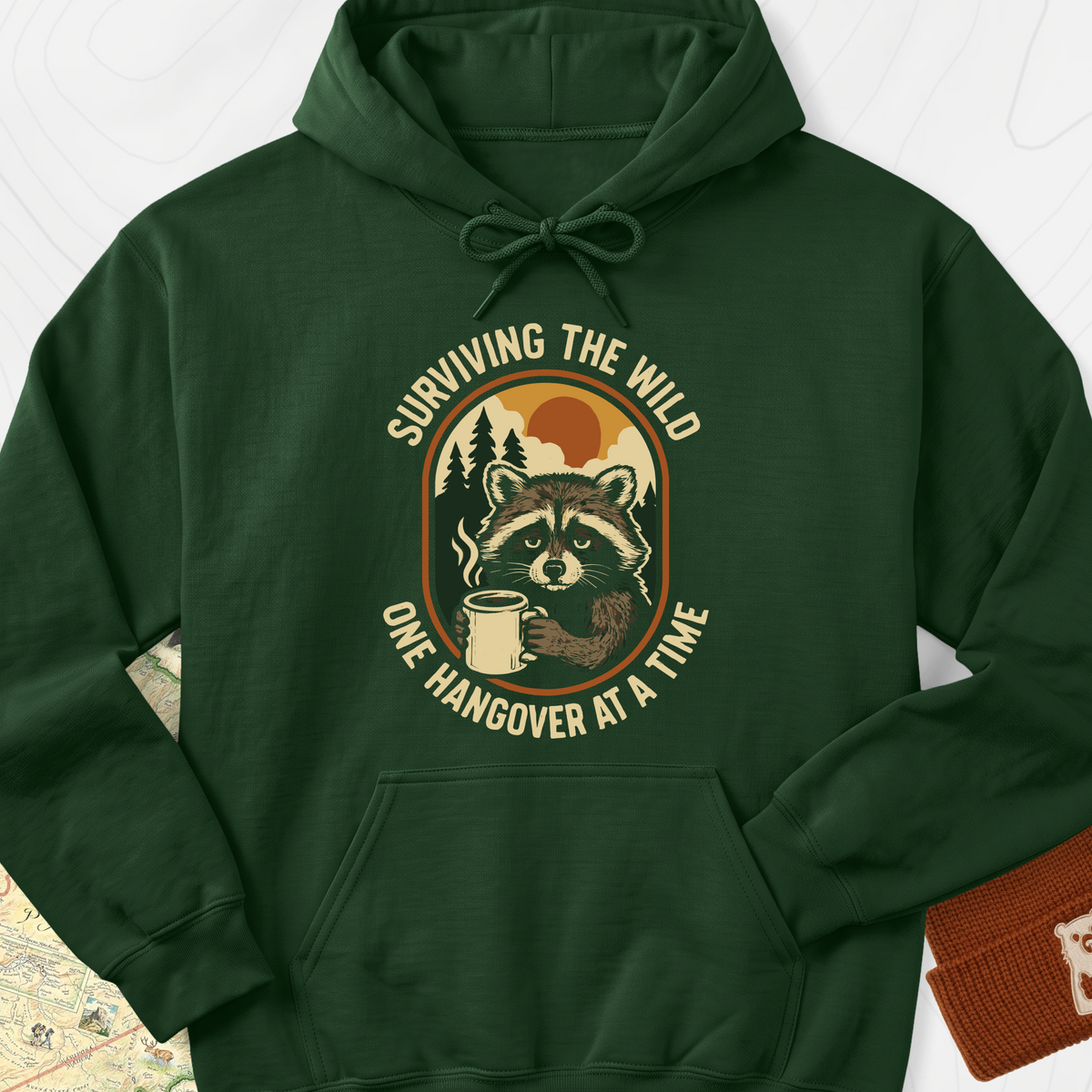 Surviving the Wild Hoodie - Forest Green