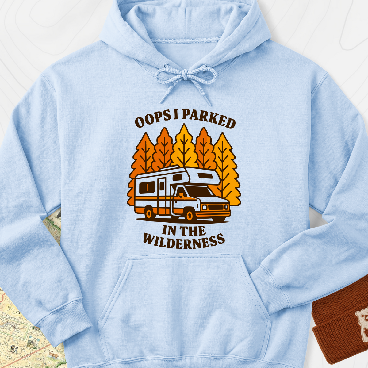 Parked in the Wilderness Hoodie - Light Blue