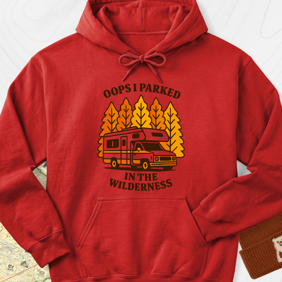 Parked in the Wilderness Hoodie - Red