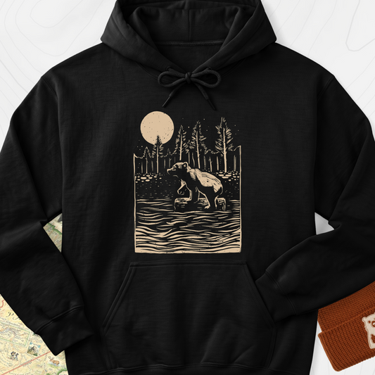 Roaming Bear Hoodie - Black