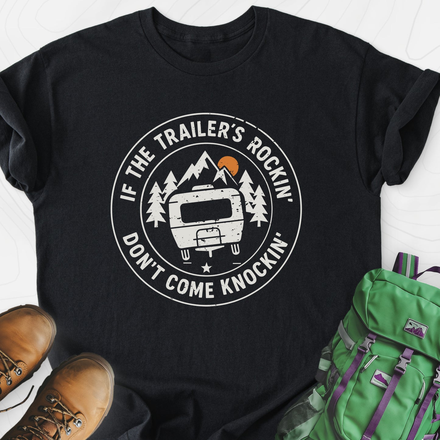 If the Trailer’s Rockin’ Black front print lightweight T-shirt